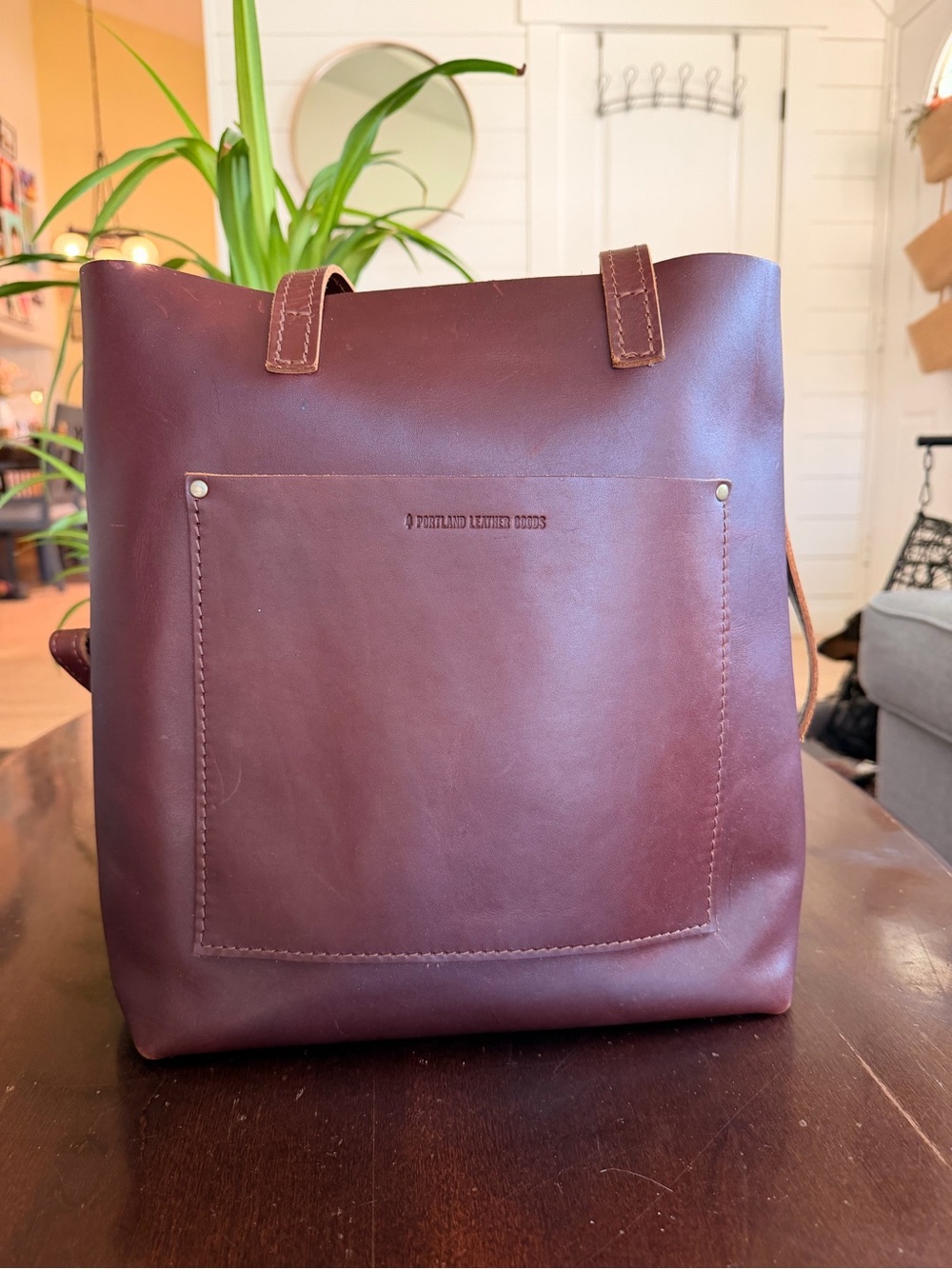 Portland Leather cognac Full sized crossbody Tote